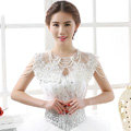 Vintage Bride Hollow Lace Flower Wedding Shawl Pearl Tassel Bridal Shoulder Chain Jewelry