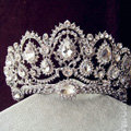 Vintage Peacock Crystal Tiaras Bridal Hair Accessories Wedding Pageant Large Rhinestone Crown