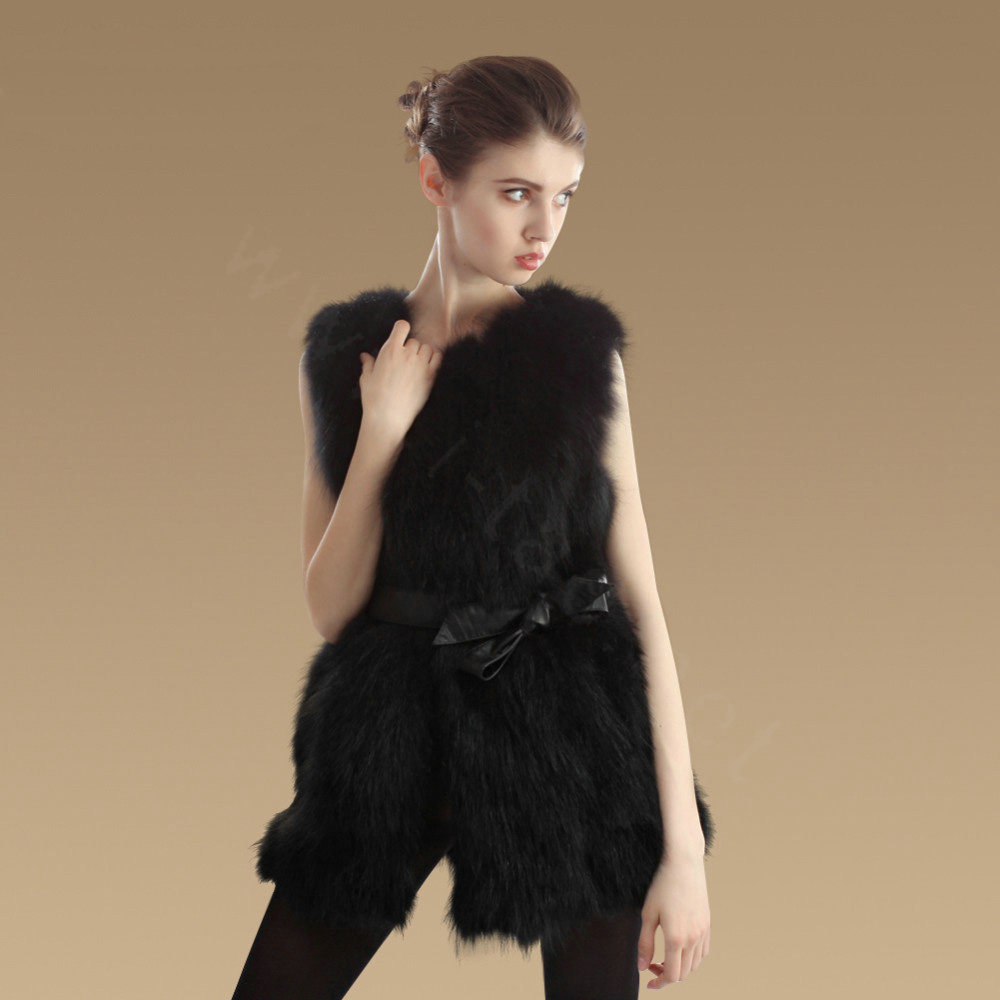Buy Wholesale Elegant Genuine Real Raccoon Fur Vest Fashion Women ...