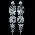 Gorgeous Kiss Lover Crystal Bridal Earrings White Gold Plated Elegant Long Drop Earrings for Women