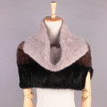 Luxury Knitted Real Mink Fur Scarf Collar Women Winter Thickening Elasticity Large Fur Wraps