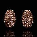 New Champagne Crystal Clip Earrings for Women Gold Plated Brincos Earrings Fashion Jewelry