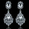New Classic Design Teardrop Crystal White Gold Plated Dangle Earrings Wedding Jewelry Earrings for Women