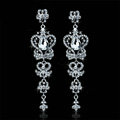 New Design Butterfly Elegant Austrian Crystal Bridal Earrings White K Plated Party Long Drop Earrings