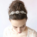 New European Bridal Gold Crystal Beads Flower Wedding Hairbands Women Hair hoop Accessories