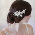 Retro Baroque Gold Plated Crystal Beads Flower Wedding Bridal Hair Barrettes Clip Accessories