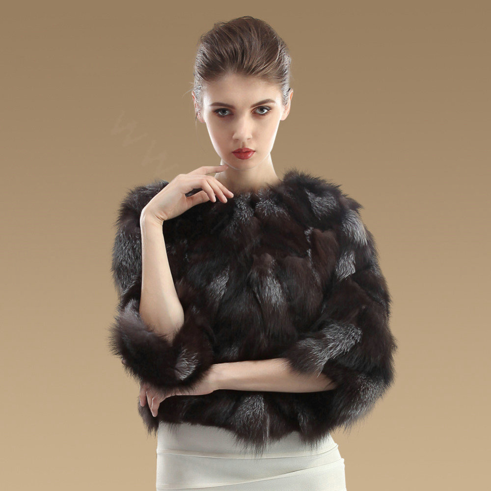 Buy Wholesale Women Nature Silver Fox Fur Jacket Lady Fashion Real fox ...