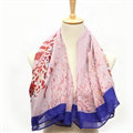 Cheap Chiffon Scarf Shawls Winter Women Print Solid Scarves 200*100CM - Pink