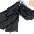 Classic Plaid Unisex Scarf Shawl Winter Warm Cotton Solid Panties 150*120CM - Black