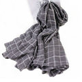 Classic Plaid Unisex Scarf Shawl Winter Warm Cotton Solid Panties 150*120CM - Grey