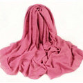 Classic Plaid Unisex Scarf Shawl Winter Warm Cotton Solid Panties 150*120CM - Hide Powder