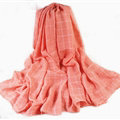 Classic Plaid Unisex Scarf Shawl Winter Warm Cotton Solid Panties 150*120CM - Orange