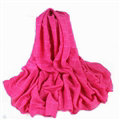 Classic Plaid Unisex Scarf Shawl Winter Warm Cotton Solid Panties 150*120CM - Rose