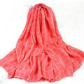 Classic Plaid Unisex Scarf Shawl Winter Warm Cotton Solid Panties 150*120CM - Watermelon Red