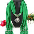 Cool Women Scarf Shawls Winter Warm Polyester Solid Scarves 180*40CM - Dark Green