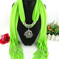Cool Women Scarf Shawls Winter Warm Polyester Solid Scarves 180*40CM - Green