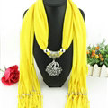 Cool Women Scarf Shawls Winter Warm Polyester Solid Scarves 180*40CM - Yellow