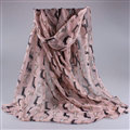 Cute Women Scarf Print Animal Dogs Bamboo Fiber Scarves Wraps 180*90CM - Pink
