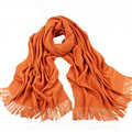 Exquisite Scarf Shawls Winter Warm Cashmere Solid Wholesale 200*60CM - Orange
