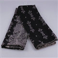 Fashion Scarf Shawl Women Bamboo Fiber Printing Cashew Silk 180*100CM - Black