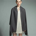 Fashion Tassels Women Scarf Shawl Winter Warm Cashmere Solid Panties 200*60CM - Grey