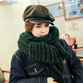 Patchwork Unisex Scarf Shawls Winter Warm Mohair Solid Scarves 190*40CM - Green