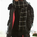 Plaid Women Scarf Shawl Winter Warm Cashmere Panties 200*60CM - Black