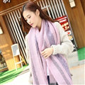 Plaid Women Scarf Shawls Winter Warm Cashmere Solid Scarves 180*90CM - Pink