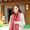 Plaid Women Scarf Shawls Winter Warm Cashmere Solid Scarves 180*90CM - Red