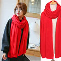 Pretty Unisex Scarf Shawl Winter Warm Cashmere Solid Panties 220*60CM - Red