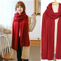 Pretty Unisex Scarf Shawl Winter Warm Cashmere Solid Panties 220*60CM - Wine Red