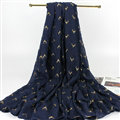 Print Fawn Women Pashmina Shawl Winter Warm Cotton Solid Panties 190*150CM - Dark Blue