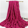 Print Fawn Women Pashmina Shawl Winter Warm Cotton Solid Panties 190*150CM - Rose
