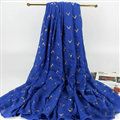 Print Fawn Women Pashmina Shawl Winter Warm Cotton Solid Panties 190*150CM - Sapphire Blue