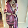 Print Scarf Shawls Women Winter Warm Cashmere Scarves Reverse 196*68CM - Pink