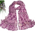 Print Women Scarf Flower Bamboo Fiber Warm Scarves Wraps 180*90CM - Purple
