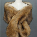 Quality Bridal Fur Scarf Shawls Women Winter Warm Solid Panties 165*30CM - Brown