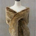 Quality Bridal Fur Scarf Shawls Women Winter Warm Solid Panties 165*30CM - Coffee