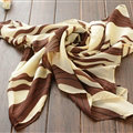 Striped Women Scarf Shawls Winter Warm Polyester Scarves 180*70CM - Beige