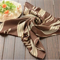 Striped Women Scarf Shawls Winter Warm Polyester Scarves 180*70CM - Brown