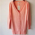 Autumn Winter Cardigans Solid Knitted Cardigan Sweater Slim Female All-Match Size - Orange