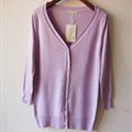 Autumn Winter Cardigans Solid Knitted Cardigan Sweater Slim Female All-Match Size - Purple