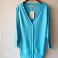 Autumn Winter Cardigans Solid Knitted Cardigan Sweater Slim Female All-Match Size - Sky Blue