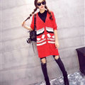 Fashion Sweater Cardigan Embroidery Female Long Thin Loose - Red