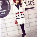 Fashion Sweater Cardigan Embroidery Female Long Thin Loose - White