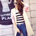 Fashion Sweater Female Cardigan Long False Two Hooded Explosion Thick Solid - Pink