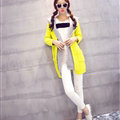 Fashion Sweater Female Cardigan Long False Two Hooded Explosion Thick Solid - Yellow