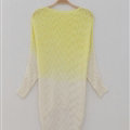 Gradient Sweater Women Cotton Hitz Dovetail Loose Thin Knit Shirt - Yellow