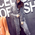 High Quality Wool Coat Female Big Long Cardigan Thick Pockets - Grey