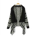 Sweater Hot Explosion Girls Fashion Turn-down Collar Cardigans Knitted - Black